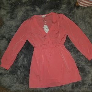 SALE! Honey Belle Coral Faux Wrap Dress